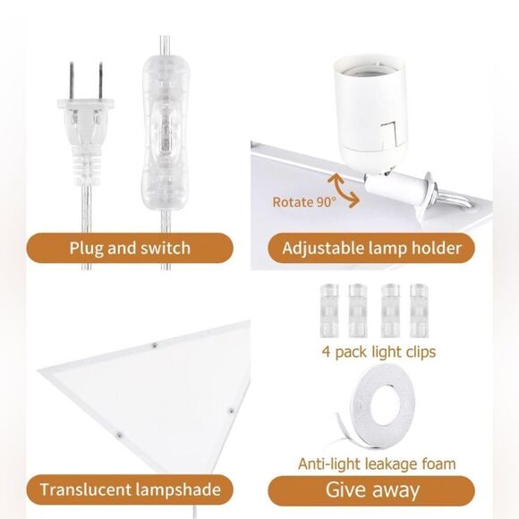 Set of two space saver triangle corner lights.  New in box - Picture 11 of 13